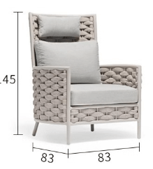 เก้าอี้พักผ่อน BUNISE รุ่น PALMIRA  ขนาด 83×83×45 ซม. สีเทา_1